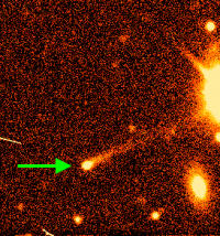 Active Asteroidsによって発見された活動的小惑星の1つ、小惑星2015 VA108。この小惑星は彗星のように尾を引いている。（画像: NASAの発表資料より）(c) Colin Orion Chandler (University of Washington)